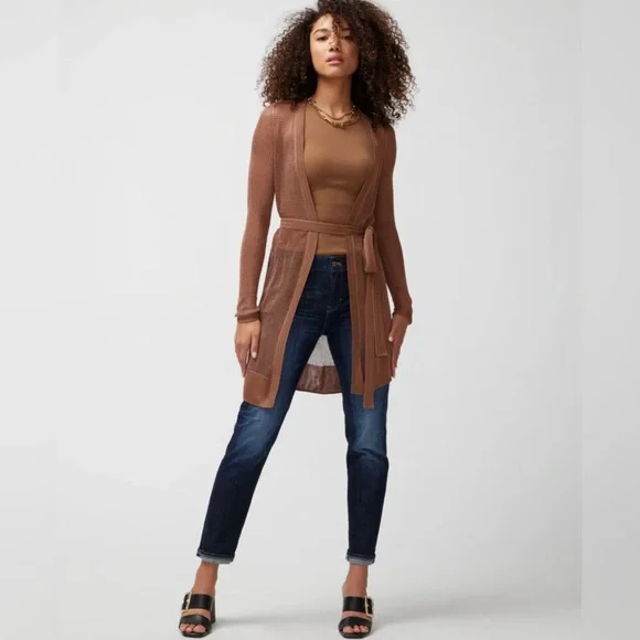 NWT White House Black Market Crochet Belted Coverup Size XS - Picture 2 of 12